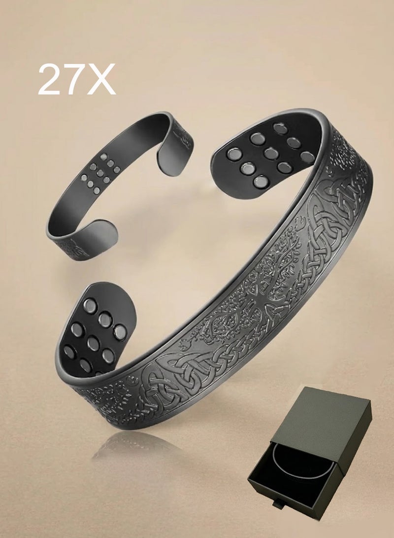 فوريكاسا سوار رجالي فاخر من النحاس بتصميم قابل للتعديل باللون الرمادي المعدني - Image 1