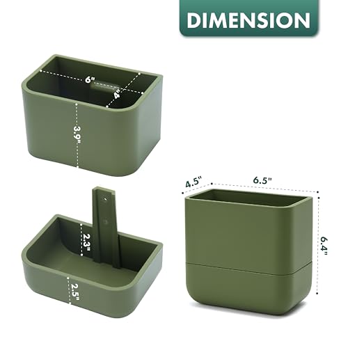 Phoenix Vine 6.5 Inch Wall Mounted Self-Watering Planter Pot for Indoor Houseplants and Herbs | Hanging Planter for Window Sills, Bathroom Walls, Home & Office Décor, Olive, Set of 3, 01-C-F-3 - Image 3