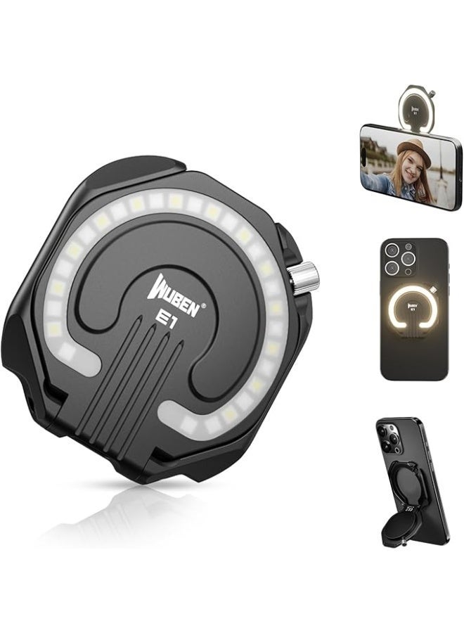 WUBEN E1 Rechargeable EDC Flashlight 300 Lumens LED Selfie Light Compact Pocket Phone Light, Convenient USB C Charging, Portable Magnetic for Night Working Video Live Streaming Call Picture (Black) - Image 1
