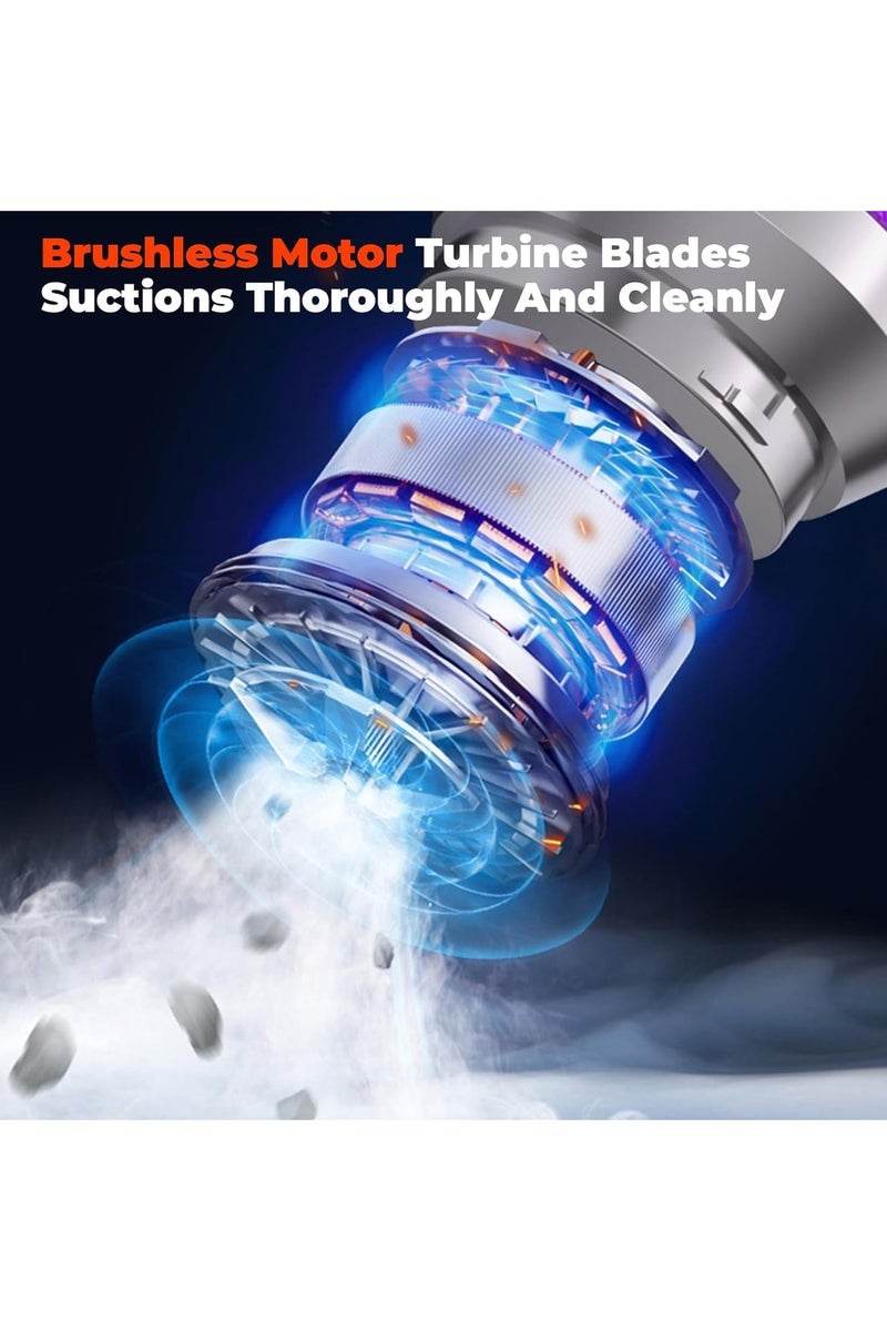 فلوشرينيك مكنسة كهربائية للسيارة، 3 أوضاع للشفط، مكنسة كهربائية لاسلكية صغيرة محمولة لاسلكية، قوة شفط 16000 باسكال، شحن من النوع C، مكنسة كهربائية منزلية محمولة باليد، في السيارة، على المكتب، لوحة المفاتيح (أرجواني فاتح) - Image 4