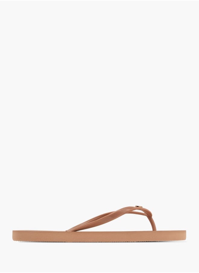 Celeste - Womens All-Over Monogram Print Flip Flops - Image 1