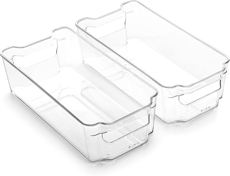 BINO Stackable Plastic Organizer Storage Bins Medium- 2 PACK transparent 11025-CLR - Image 1