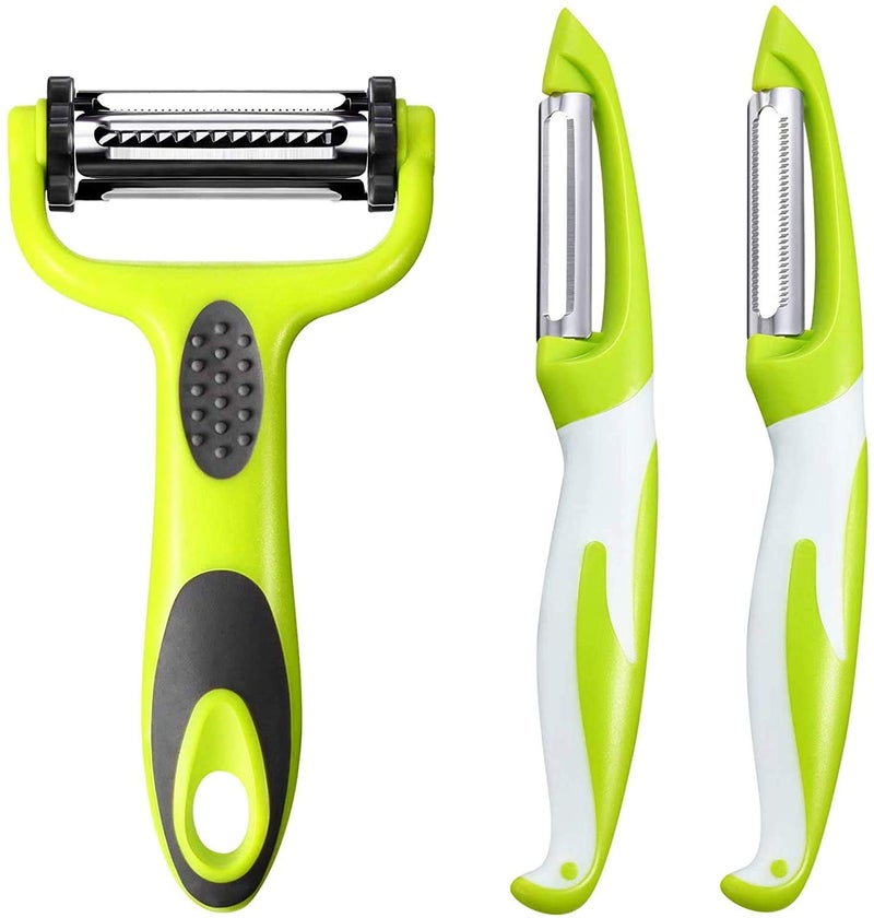 Potato Peeler for Kitchen julienne Vegetable Peeler3 Pieces Stainless Steel Professional Peelers NonSlip Suitable for Peeling for Potato Apples Carrots Cucumber and Various Veg and Fruits