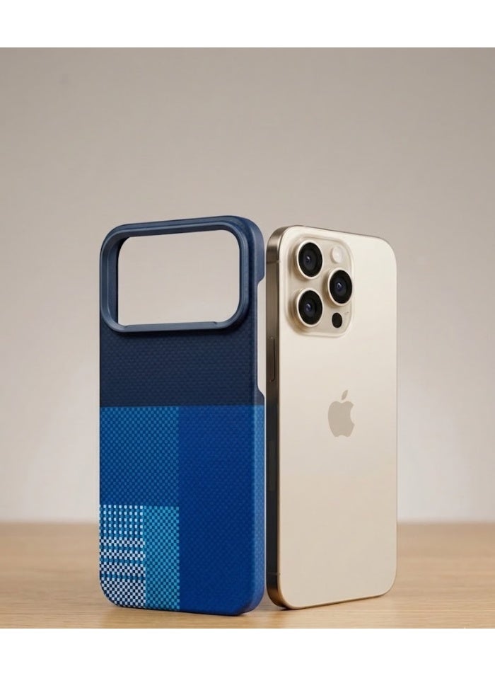 جراب iPhone 16 Pro Max بتصميم كيفلر، مزود بحماية Magsafe من ألياف الكربون فائقة النحافة، وغطاء حماية متين من ألياف الأراميد ذات الجودة العسكرية. - Image 1