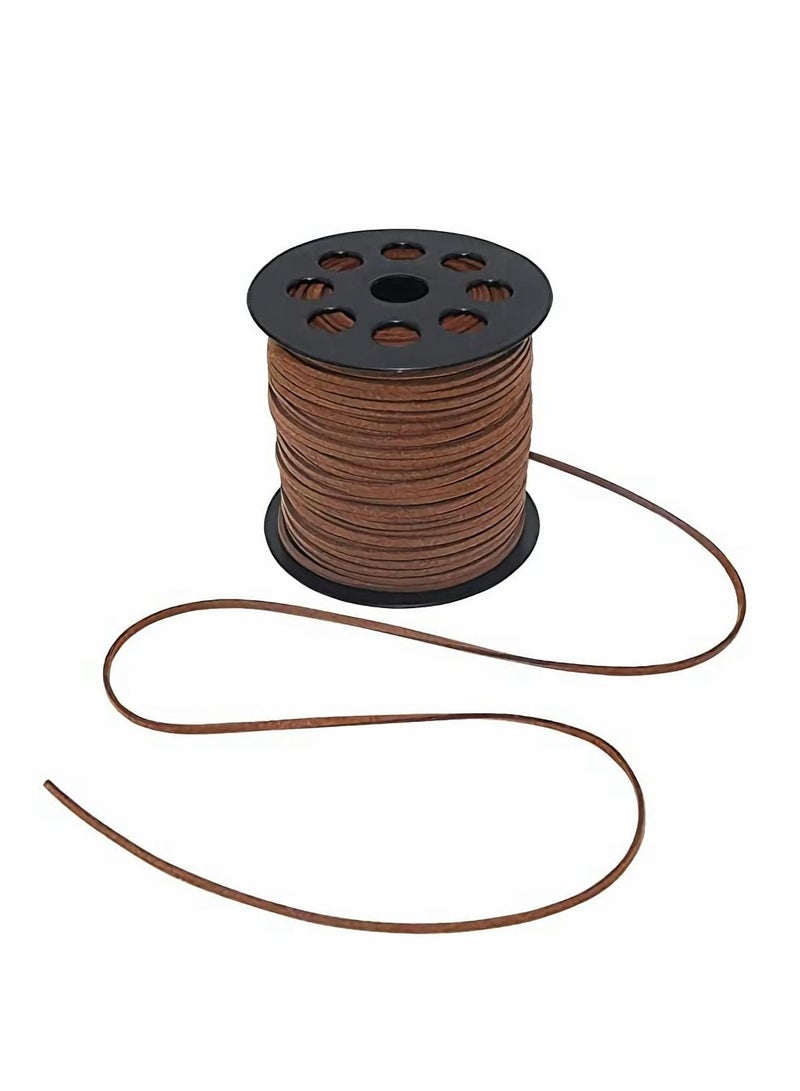 KASTWAVE 2.6mm Suede Cord, 100 Yards Flat Faux Leather Cord for Necklaces, Bracelets, Jewelry Making, Beading and DIY Crafts (Black) - Image 4