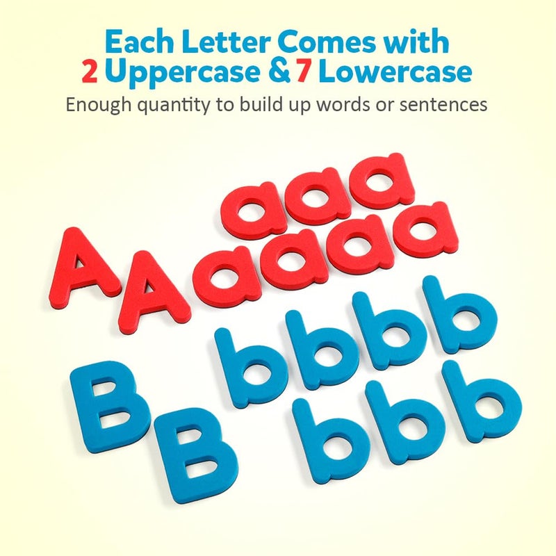 Coogam Magnetic Letters 251 Pcs with Magnetic Board and Storage Box - Uppercase Lowercase Foam Alphabet ABC Magnets for Fridge Refrigerator - Educational Toy Set for Classroom Kids Learning Spelling - Image 2