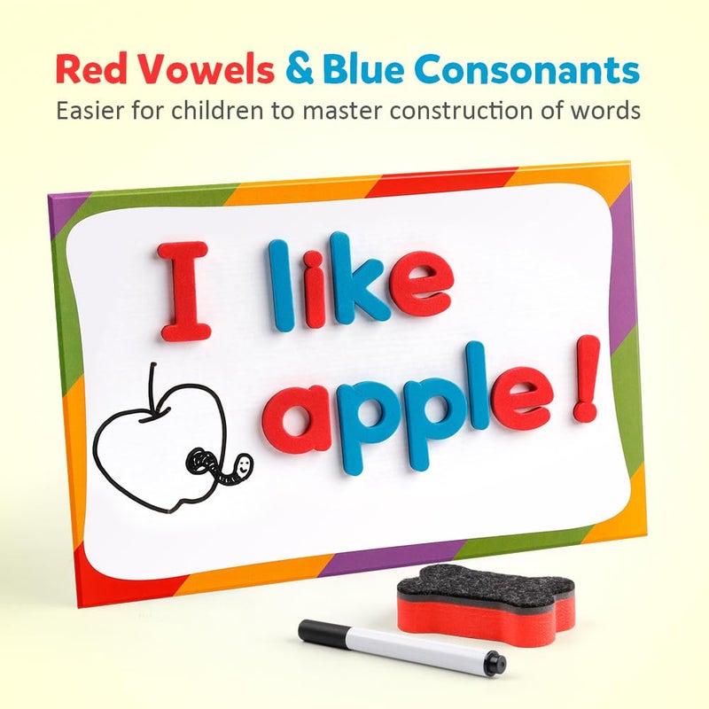 Coogam Magnetic Letters 251 Pcs with Magnetic Board and Storage Box - Uppercase Lowercase Foam Alphabet ABC Magnets for Fridge Refrigerator - Educational Toy Set for Classroom Kids Learning Spelling - Image 4
