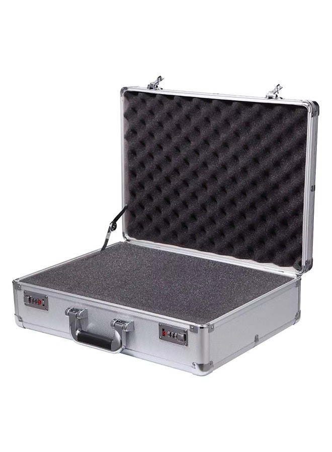 Aluminum Box Hard Case with DIY Customizable Foam Insert - 42*30*13cm Silver (Chrome Finish)  - Image 4