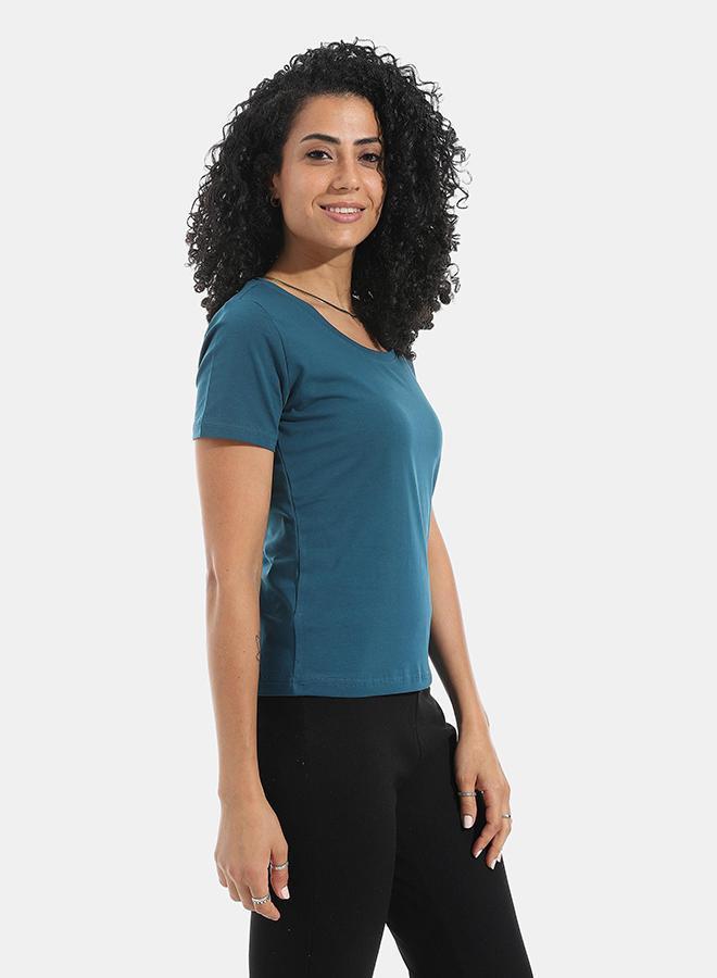 Xtcy Single Lycra Half Sleeve Wide Neck Bodysuit women - Image 2