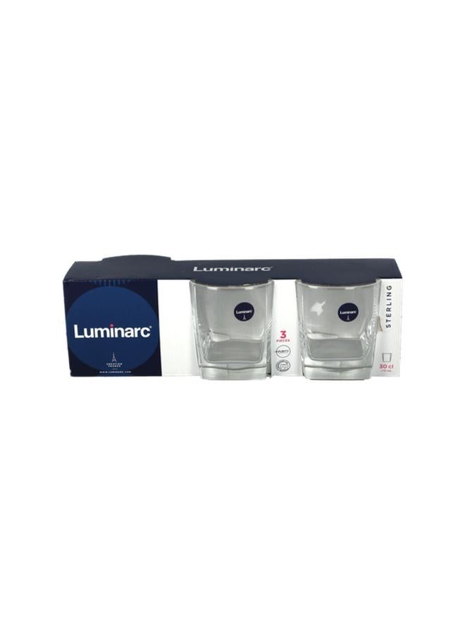 Luminarc 3-Piece Premium Quality Sterling Glass Tumblers Clear 300ml P1159(N2005) - Image 1