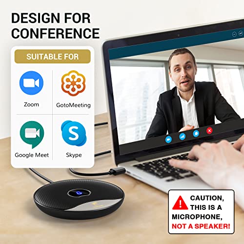 TONOR USB Conference Microphone, 360 Omnidirectional PC Computer Condenser Mic with Mute Button for Online Meeting/Class, Zoom Call, Skype Chatting, Plug & Play (TM20,Red) - Image 2
