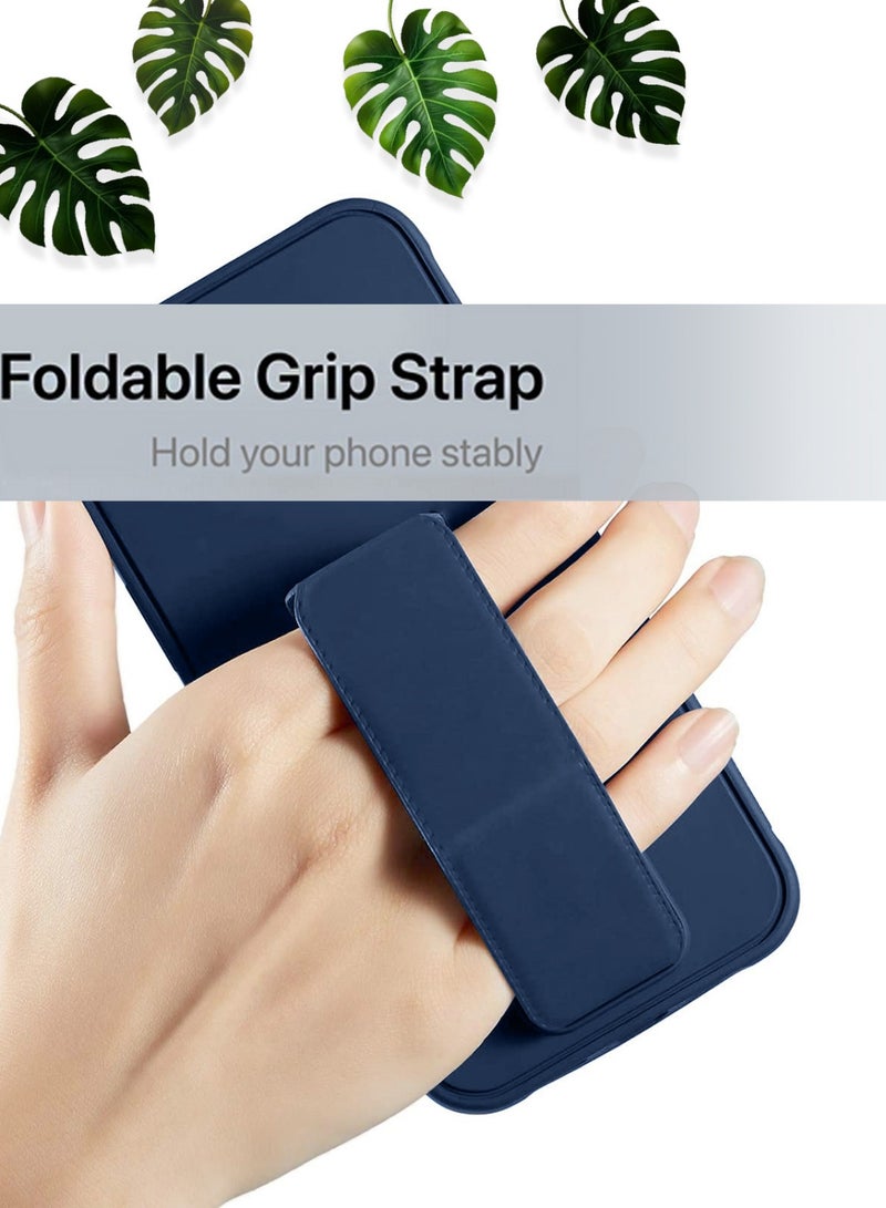 Techie Premium Silicone Magnetic Secure Hand Grip Case Holder with Foldable Kickstand for Xiaomi Redmi 13C 4G – Navy Blue - Image 2