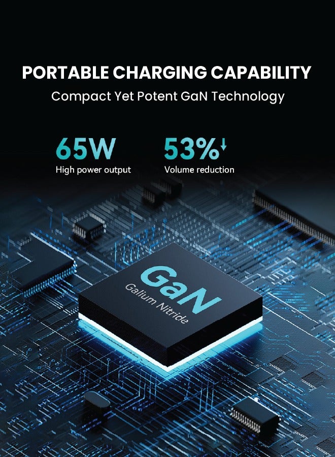 SEEKEN Spectra 65W GAN Charger - White | Fast Charging | 3 in 1 | Compact | Power Delivery | Premium Design | High-Quality. - Image 4