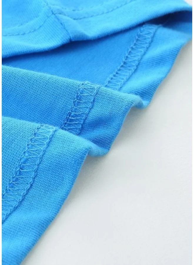 YUNIQEE Blue Graphic Printed Round Neck T-shirt
