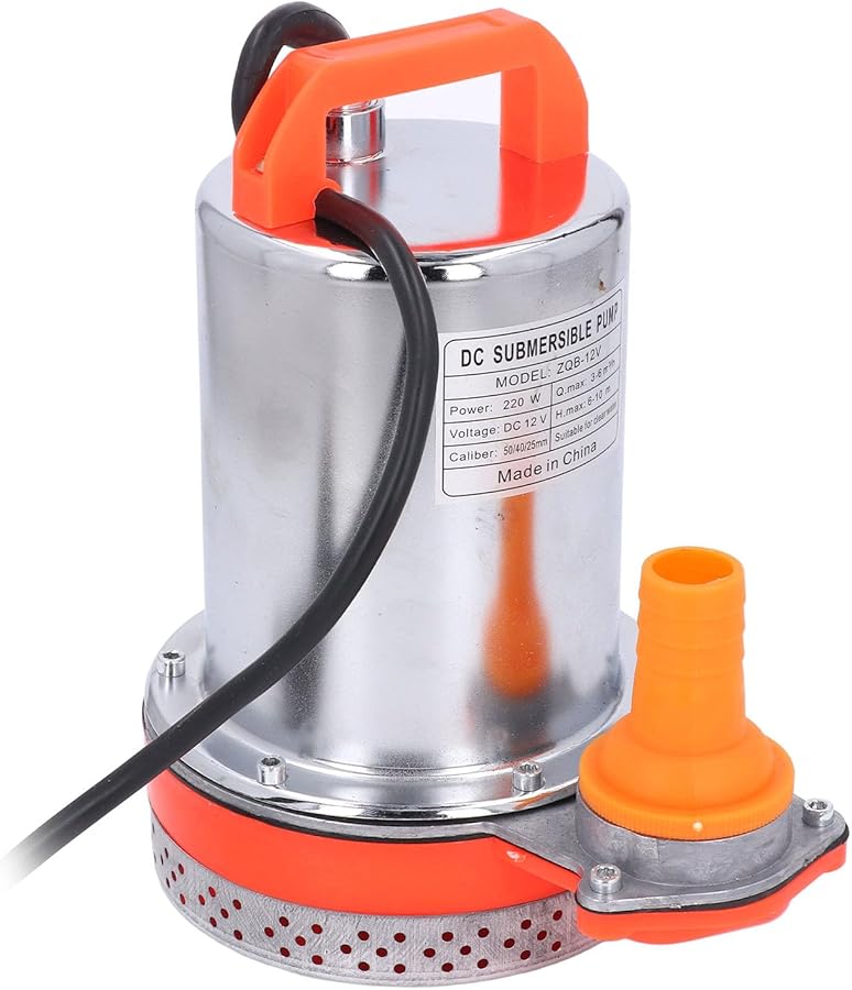 مضخة مياه غاطسة بقدرة 220 واط بجهد 12 فولت تيار مستمر، مصنوعة من الفولاذ المقاوم للصدأ، ذات رفع عالي وقوية التحمل للبرك وحمامات السباحة وتربية الأحياء المائية - Image 4