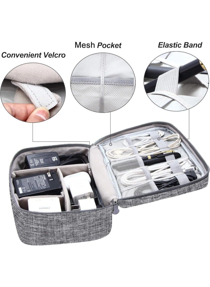 Electronics Organizer Travel Cable Organizer Bag for Electronics Accessories, Portable Tech Carring Large Storage Case for Charger, Cord, Power Bank, Hardware  - Image 4