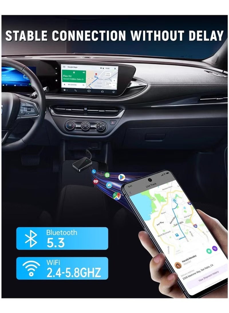Wireless CarPlay Adapter for Apple iPhone - Multi-User Seamless Connection for Convert Wired to Wireless Car Play Adapter - No Latency from iOS 10+ to Screen w/USB C