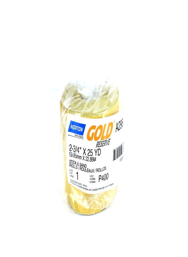 Norton 6147 Sandpaper Dura Block Gold Sticky Back Roll 2.75" X 25YD 400 Grit PSA - Image 1
