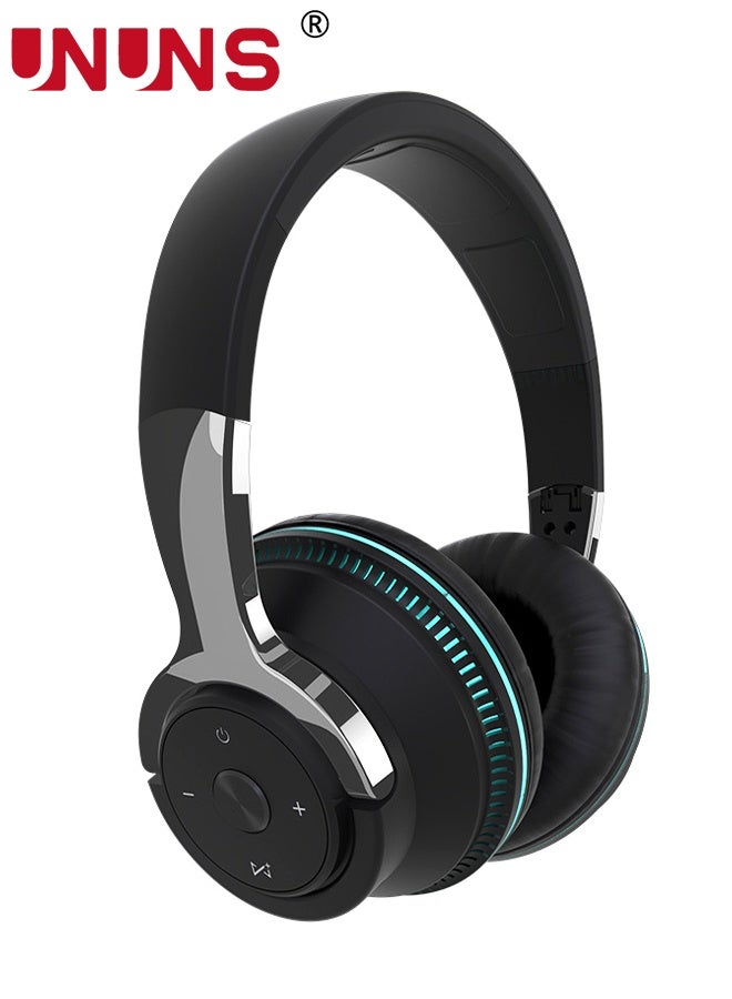 UNUNS Bluetooth Headphones Over Ear,Foldable Wireless With 6 EQ Modes,HiFi Stereo Headset Built-in Mic,Soft Ear Pads,TF, Volume Control, FM For Phone PC Home Office - Image 1