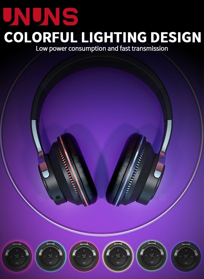 UNUNS Bluetooth Headphones Over Ear,Foldable Wireless With 6 EQ Modes,HiFi Stereo Headset Built-in Mic,Soft Ear Pads,TF, Volume Control, FM For Phone PC Home Office - Image 2
