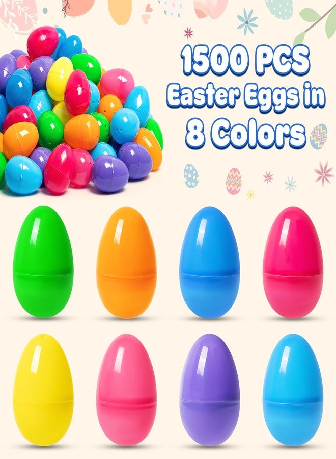 Jumlys 500 PCS 2.4" Plastic Easter Eggs Bulk, Empty Easter Eggs in 8 Colors, Fillable Colorful Easter Eggs with Hinge, Perfect for Easter Hunt, Basket Stuffers Fillers and Easter Theme Party Favors - Image 2