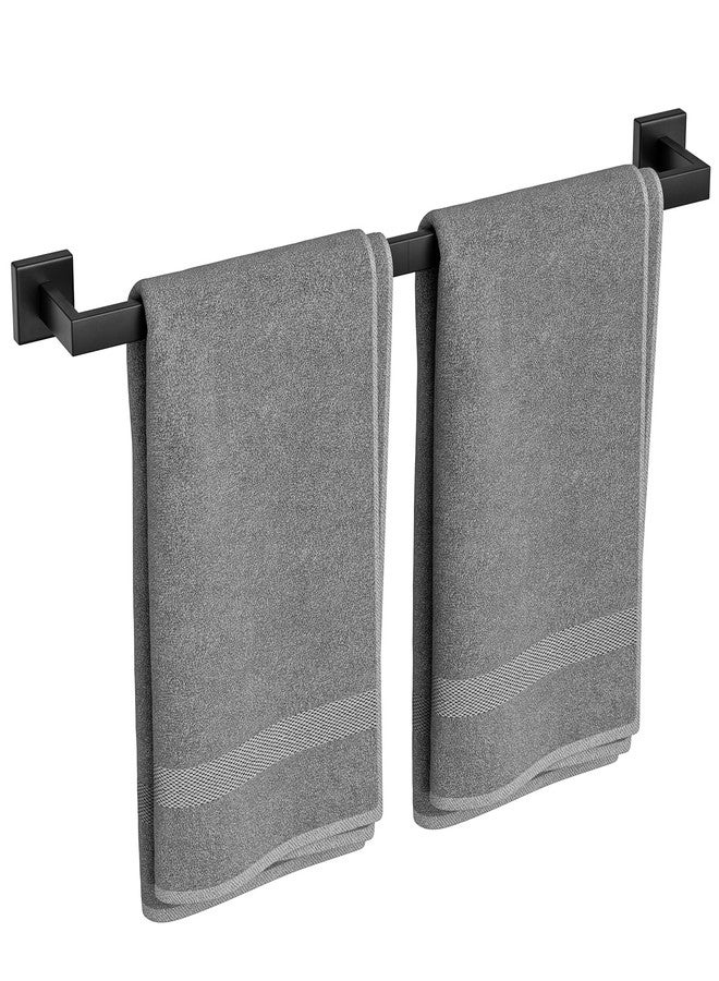 Bubxo Matte Black Towel Bar, 24 Inch Bathroom Towel Rack, Towel Holder Wall Mounted, Square Base Thicken SUS304 Stainless Steel Towel Rod Modern Home Decor (Total Length 26-Inch) - Image 1