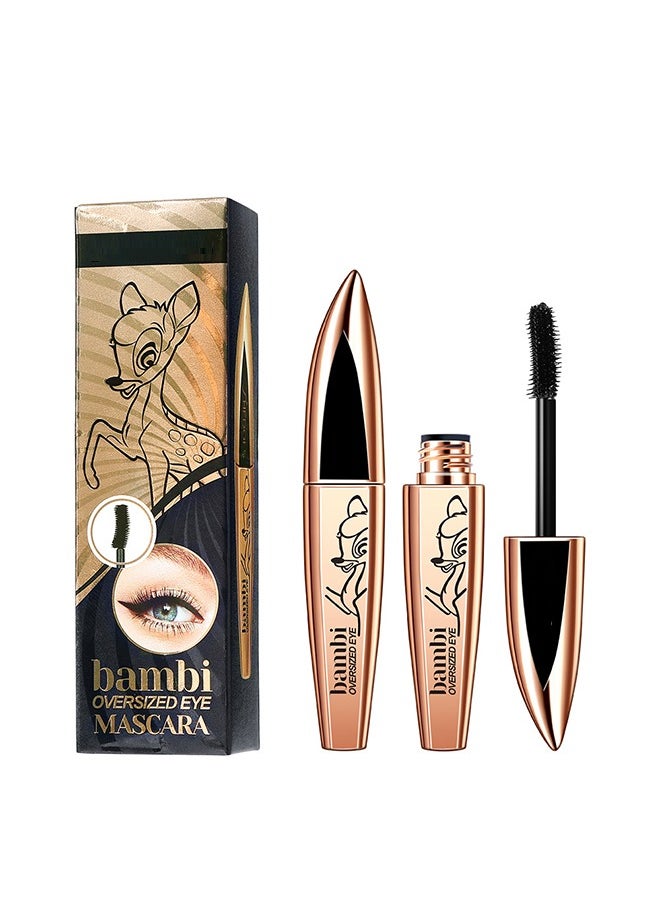 Bambi Bambi Oversized Eye Mascara,4D Silk Fiber Lash Mascara Waterproof, Luxuriously Longer, Thicker, Voluminous Eyelashes, Long-Lasting, Dramatic Extension, Smudge-proof, Hypoallergenic Formula(Black)  - Image 1