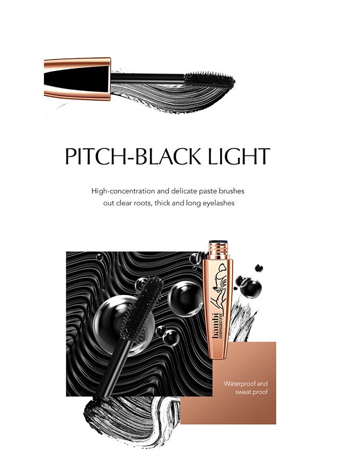 Bambi Bambi Oversized Eye Mascara,4D Silk Fiber Lash Mascara Waterproof, Luxuriously Longer, Thicker, Voluminous Eyelashes, Long-Lasting, Dramatic Extension, Smudge-proof, Hypoallergenic Formula(Black)  - Image 2