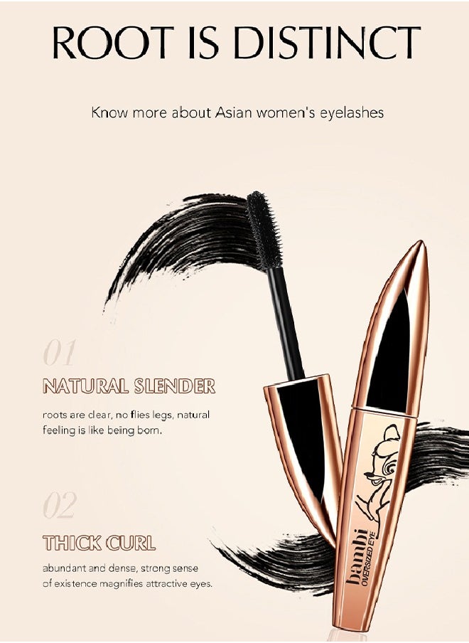Bambi Bambi Oversized Eye Mascara,4D Silk Fiber Lash Mascara Waterproof, Luxuriously Longer, Thicker, Voluminous Eyelashes, Long-Lasting, Dramatic Extension, Smudge-proof, Hypoallergenic Formula(Black)  - Image 4