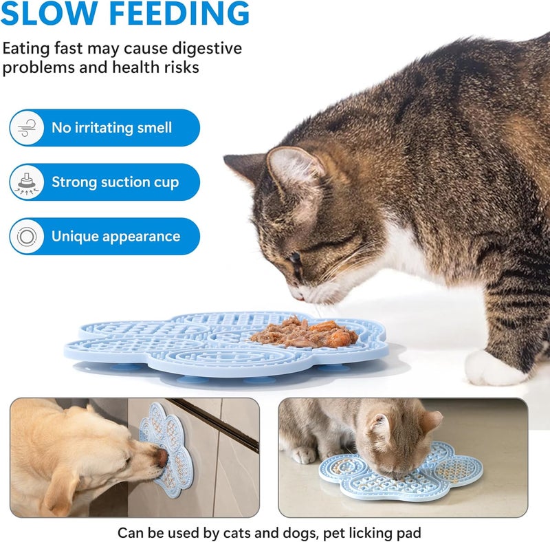 Li & Zhao Li&Zhao Lick Mat for Dogs - 2 PCS Dog Lick Mats with Suction Cups Cat Lick Mat Puppy Mat for Cats Dog Slow Feeder Enrichment Toys for Yogurt Peanut Butter Food Treats - Image 4