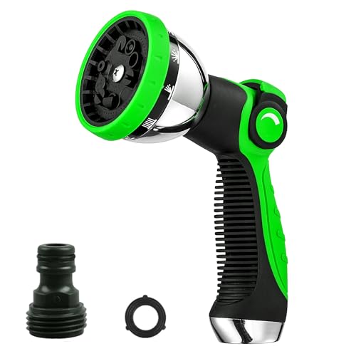 REDESS Garden Hose Nozzle Spray Nozzle,10 Hose Metal Duty Watering Patterns Thumb Control On Off Valve, High Pressure Nozzle Sprayer for Watering Plants, Car Wash,Cleaning,Showering Pets - Image 1