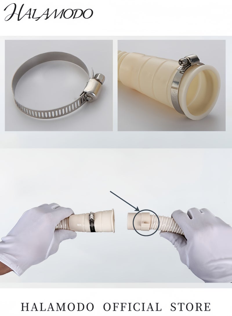 HALAMODO Washing Machine Drain Hose Extension Flexible PP Discharge Hose Durable EVA Material Multifunctional Hose-Outlet Compatible with Most Front-Loading Washers Easy Installation - Image 4