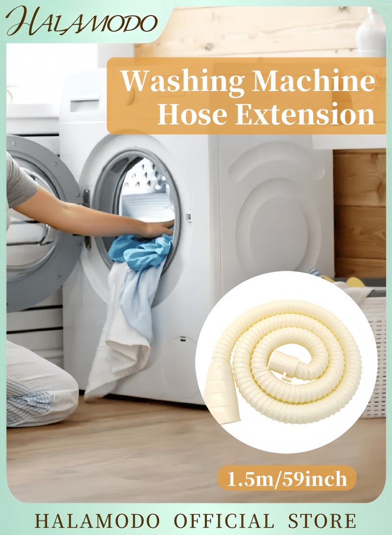 HALAMODO Washing Machine Drain Hose Extension Flexible PP Discharge Hose Durable EVA Material Multifunctional Hose-Outlet Compatible with Most Front-Loading Washers Easy Installation - Image 1