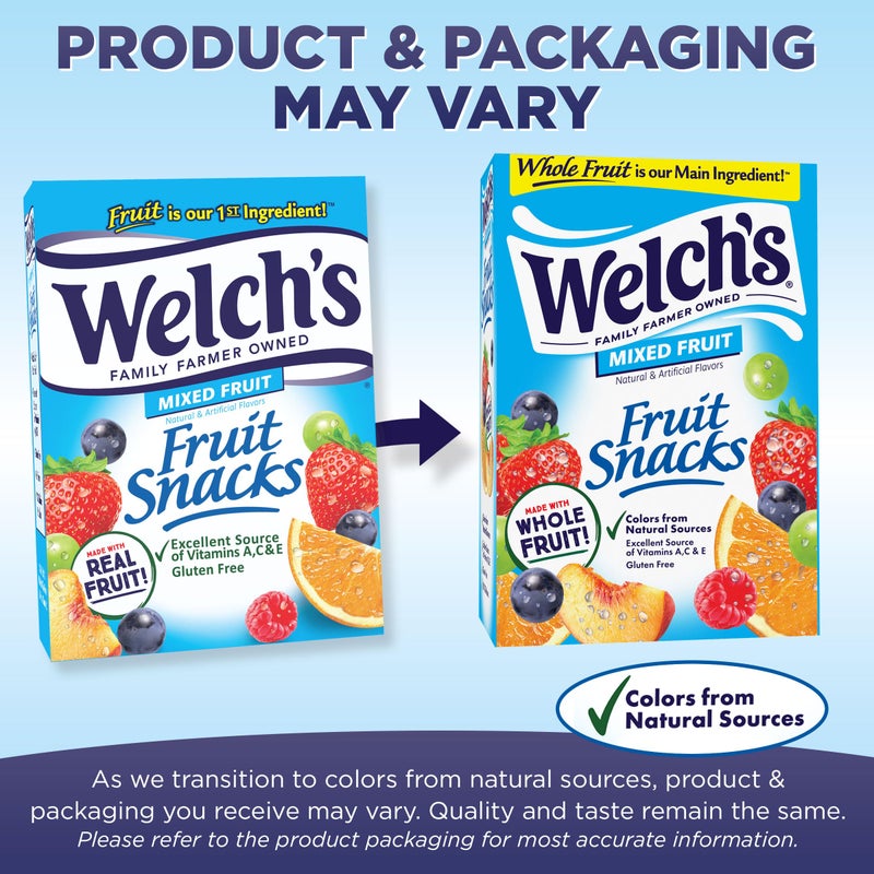 Welch's Fruit Snacks, Mixed Fruit Snack Box, Gluten Free, 0.8oz Snack Packs (Pack of 40) - Image 2