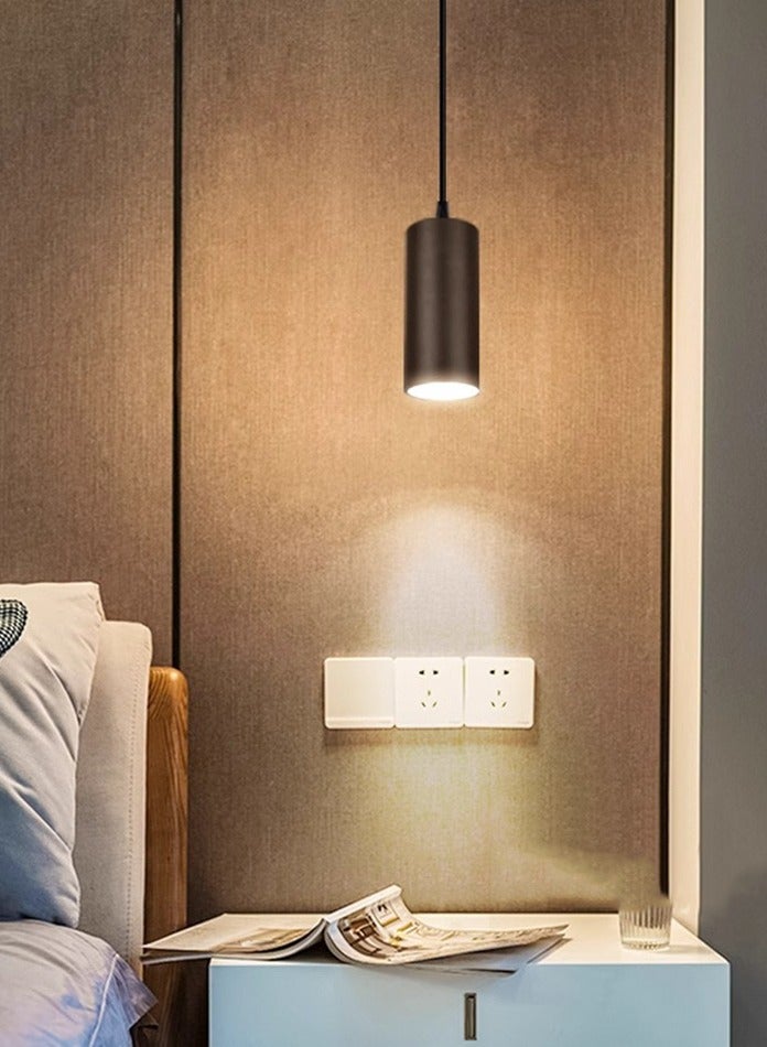 Vmax Modern Pendant Light Ceiling Lamp, 3000K Warm White, Hanging LED Tube Light, Chandelier Spot Light, for Kitchen, Bedroom, Living Room – White/Brown (Black, 20W 7 * 18.5mm, Warm White) - Image 3