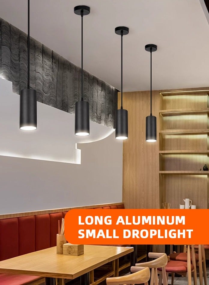 Vmax Modern Pendant Light Ceiling Lamp, 3000K Warm White, Hanging LED Tube Light, Chandelier Spot Light, for Kitchen, Bedroom, Living Room – White/Brown (Black, 20W 7 * 18.5mm, Warm White) - Image 2