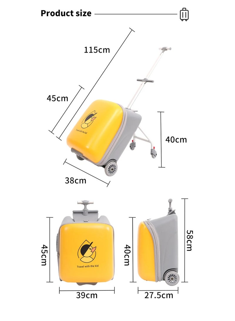بلومنغ تايم طفل حمل الأمتعة مع عجلات ، لطيف الكرتون حالة سحب قضيب - Image 3
