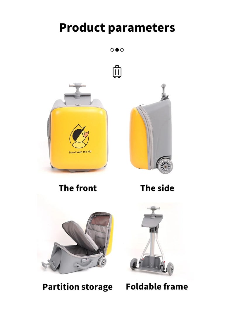 بلومنغ تايم طفل حمل الأمتعة مع عجلات ، لطيف الكرتون حالة سحب قضيب - Image 4