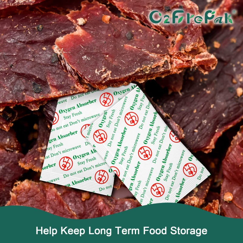O2frepak 300CC(30Packets) Food Grade Oxygen Absorbers Packets for Home Made Jerky and Long Term Food Storage With Oxygen Indicator In Vacuum Bag and 3 times Oxygen Absorption Capacity - Image 4