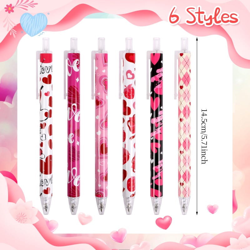 CCINEE 36pcs Valentine'S Day Ballpoint Pens Bulk, Heart Gel Ink Pens for Adult Novelty Retractable Pen for Office School Valentines Day Stationary Holiday Coworkers Gift - Image 2