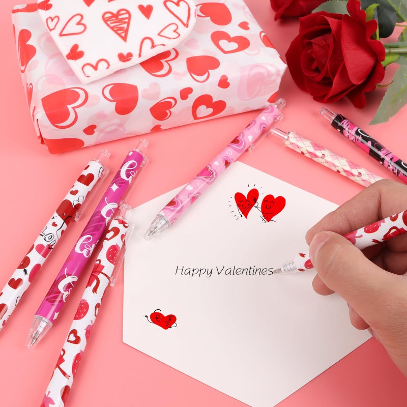 CCINEE 36pcs Valentine'S Day Ballpoint Pens Bulk, Heart Gel Ink Pens for Adult Novelty Retractable Pen for Office School Valentines Day Stationary Holiday Coworkers Gift - Image 4