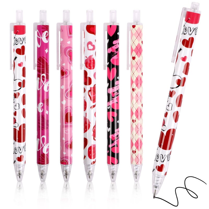 CCINEE 36pcs Valentine'S Day Ballpoint Pens Bulk, Heart Gel Ink Pens for Adult Novelty Retractable Pen for Office School Valentines Day Stationary Holiday Coworkers Gift - Image 1