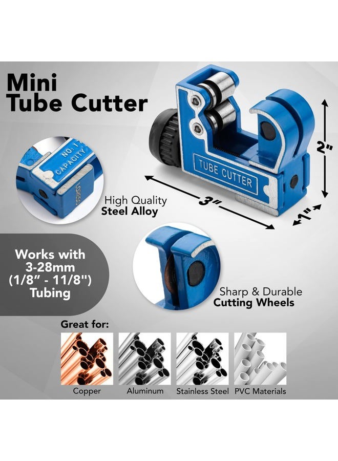 LSR LORESO Loreso Mini Copper Pipe Tubing Cutter - Mini Tube Cutter for 1/8, 1/4, 1/2 to 1 1/8 Copper Brass Aluminum & Thin Stainless Steel Pipes (3-28mm) OD - Image 5