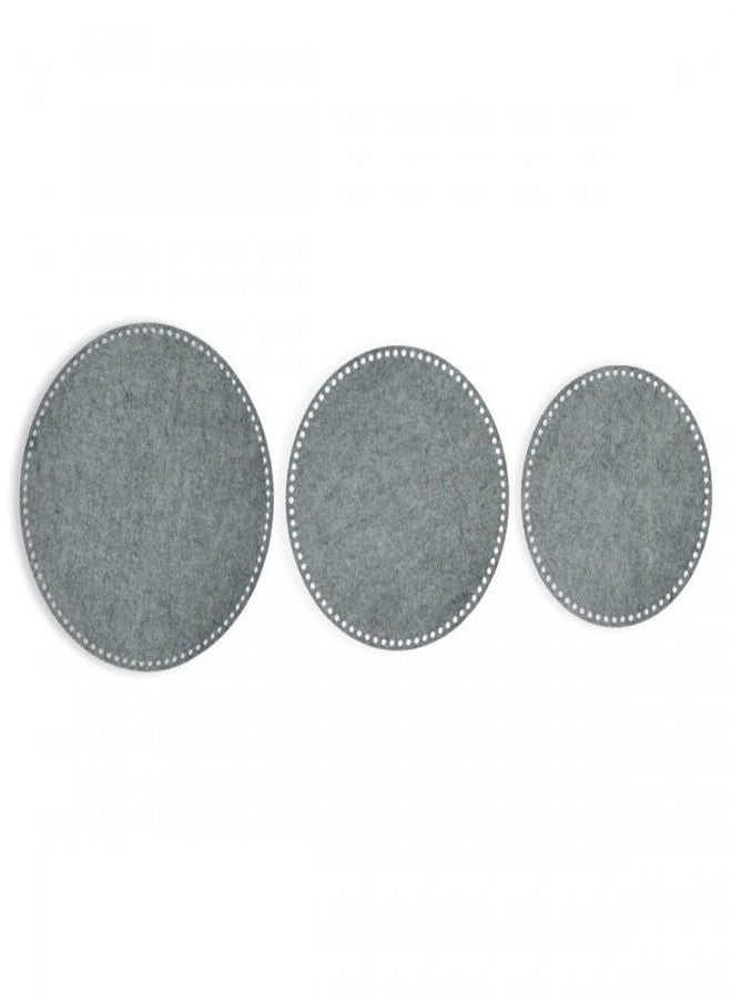 Cliths Pack of 3 Felt Basket Bottoms - 8 Inch Round Crochet Basket Base - Durable and Eco-Friendly Grey Felt Bottoms for DIY Crafting - Image 3
