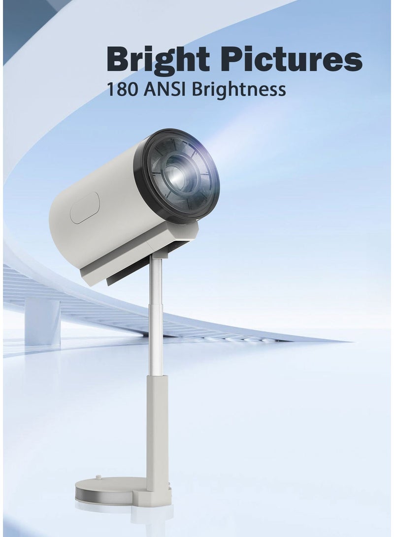 بورودو جهاز عرض سمارت LUMIO FHD 100"، واي فاي وبلوتوث، أندرويد 13، لوحة LCD بحجم 2.69"، دقة 4K، 180 لومن ANSI، مكبر صوت مدمج 3 واط، واجهة HDMI/USB-A/مدخل صوت 3.5 مم، مناسب للتخييم والأنشطة الخارجية - Image 2