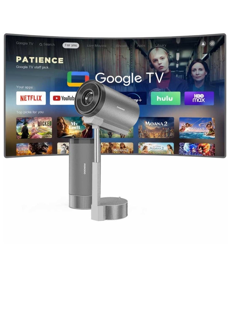 بورودو جهاز عرض ذكي، 100 بوصة، دقة Full HD، أندرويد، انعكاس الشاشة اللاسلكي، لوحة LCD بحجم 2.69 بوصة، مكبر صوت مدمج، سطوع 180 لومن ANSI، منافذ HDMI وUSB، جاك صوت 3.5 مم، للاستخدام الداخلي والخارجي والتخييم - Image 1