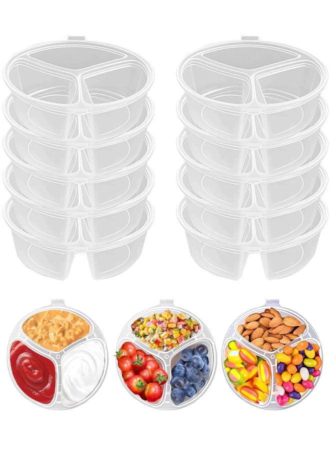 3 عبوات للوجبات الخفيفة مع أغطية، 10 عبوات لتخزين الطعام قابلة لإعادة الاستخدام، علب بينتو مانعة للتسرب قابلة لإعادة الاستخدام، عبوات لتخزين الصلصة للسفر في العمل المدرسي - Image 1