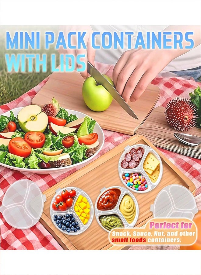 3 عبوات للوجبات الخفيفة مع أغطية، 10 عبوات لتخزين الطعام قابلة لإعادة الاستخدام، علب بينتو مانعة للتسرب قابلة لإعادة الاستخدام، عبوات لتخزين الصلصة للسفر في العمل المدرسي - Image 3