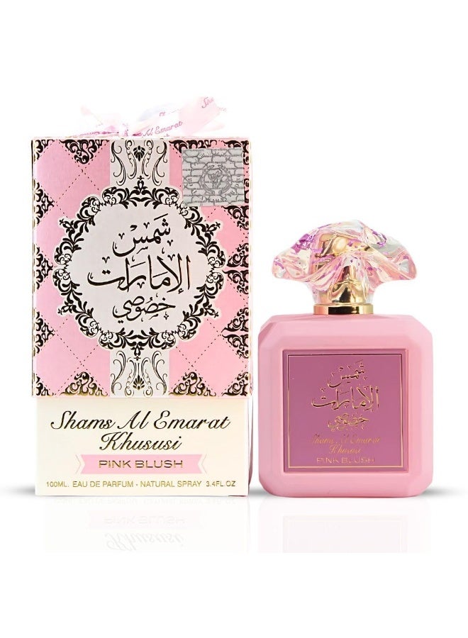 ارض الزعفران Pink Blush Shams Al Emarat Khususi, Marshmallow Blush Parfum For Women, Eau de Parfum - 100 مل (3.4 أوقية) عطر عربي رومانسي وحلو - رائحة ساحرة ملفوفة في زجاجة وردية - Image 1