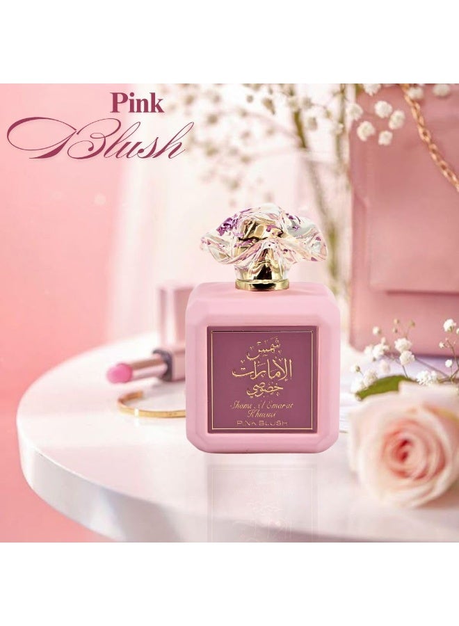 ارض الزعفران Pink Blush Shams Al Emarat Khususi, Marshmallow Blush Parfum For Women, Eau de Parfum - 100 مل (3.4 أوقية) عطر عربي رومانسي وحلو - رائحة ساحرة ملفوفة في زجاجة وردية - Image 4